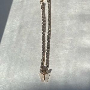 Gold Butterfly Gem Anklet